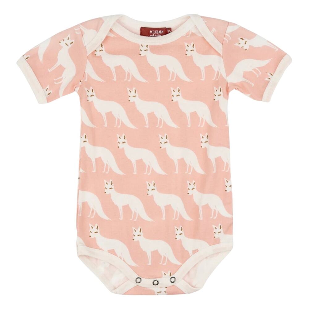 Milkbarn, Organic One Piece, Pink Fox, 12-18 Months, NWT